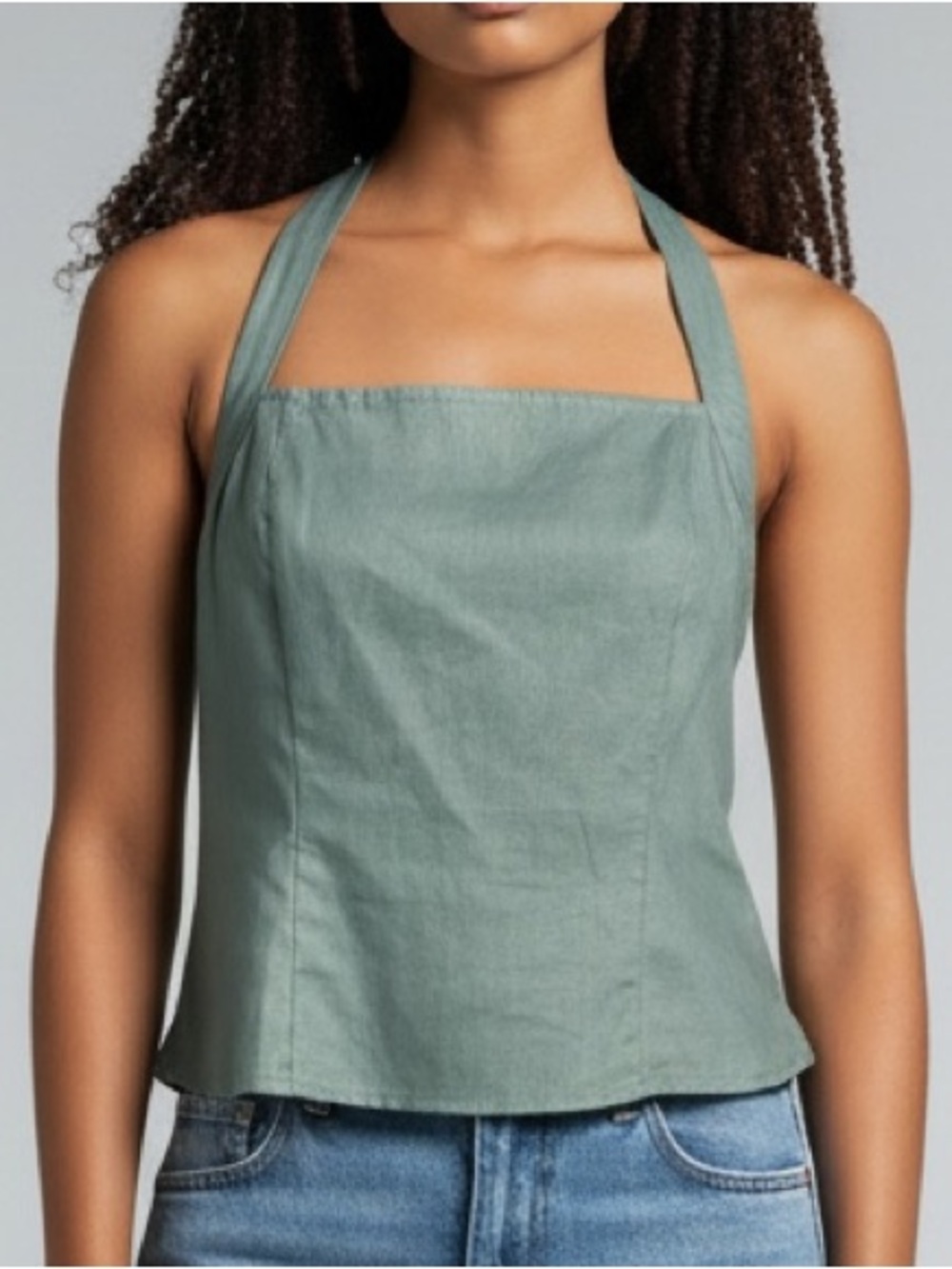 OGL | Square Neck Halter Top Linen Blend | Large New with Tags